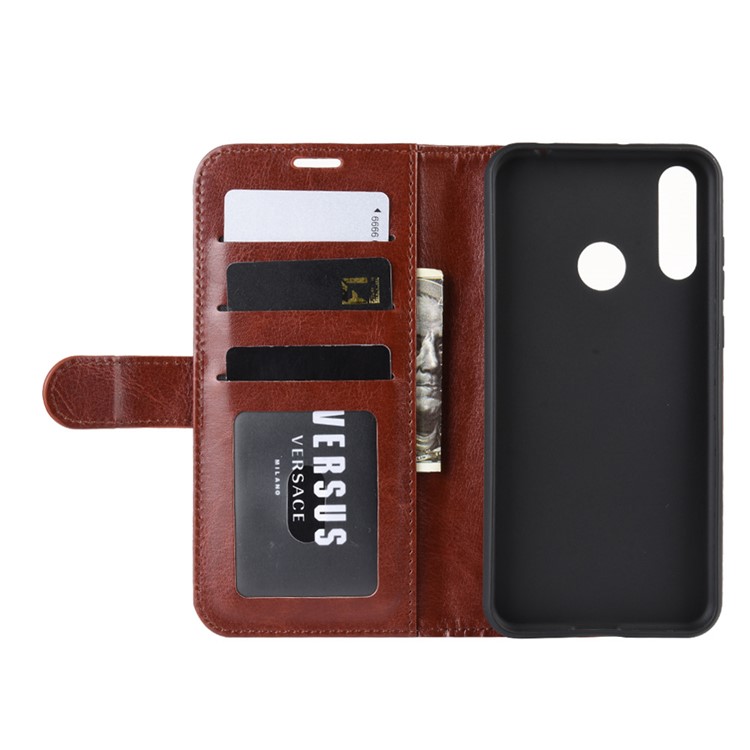 Crazy Horse Texture Wallet Stand Flip Leather Shell for LG W30 - Brown-6