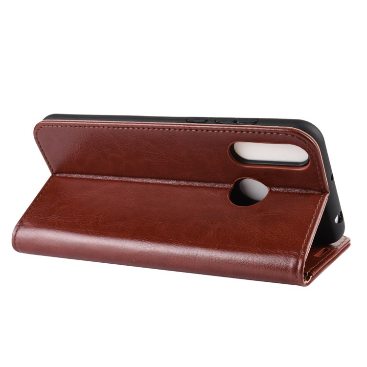 Crazy Horse Texture Wallet Stand Flip Leather Shell for LG W30 - Brown-8