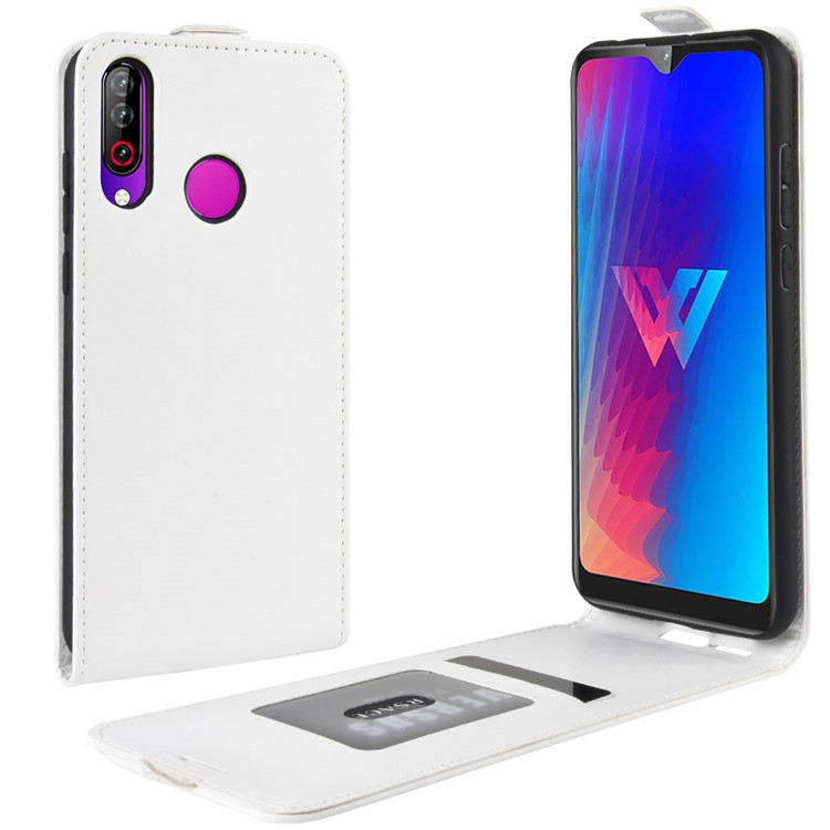 Crazy Horse Vertical Flip Leather Phone Cover with Card Slot for LG W30 - White-1