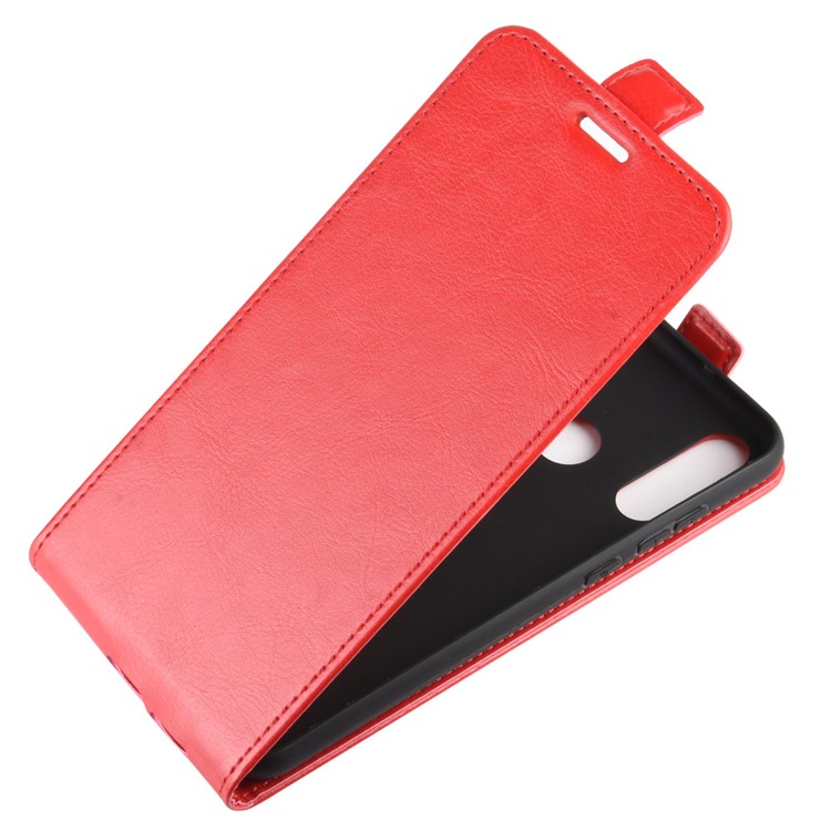 Crazy Horse Vertical Flip Leather Phone Cover with Card Slot for LG W30 - Red-3