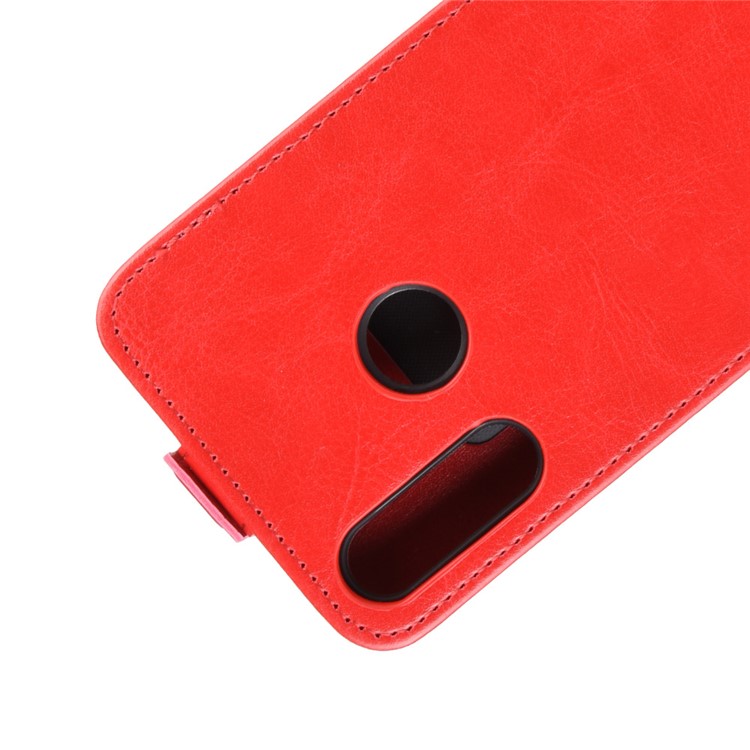 Crazy Horse Vertical Flip Leather Phone Cover with Card Slot for LG W30 - Red-4