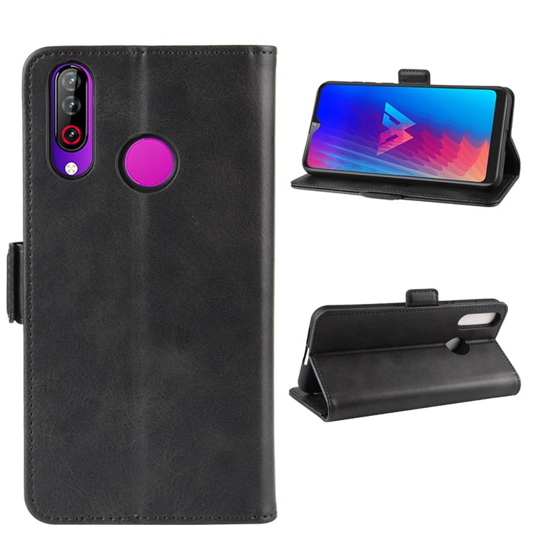 Leather Wallet Stand Phone Case for LG W30 - Black-2