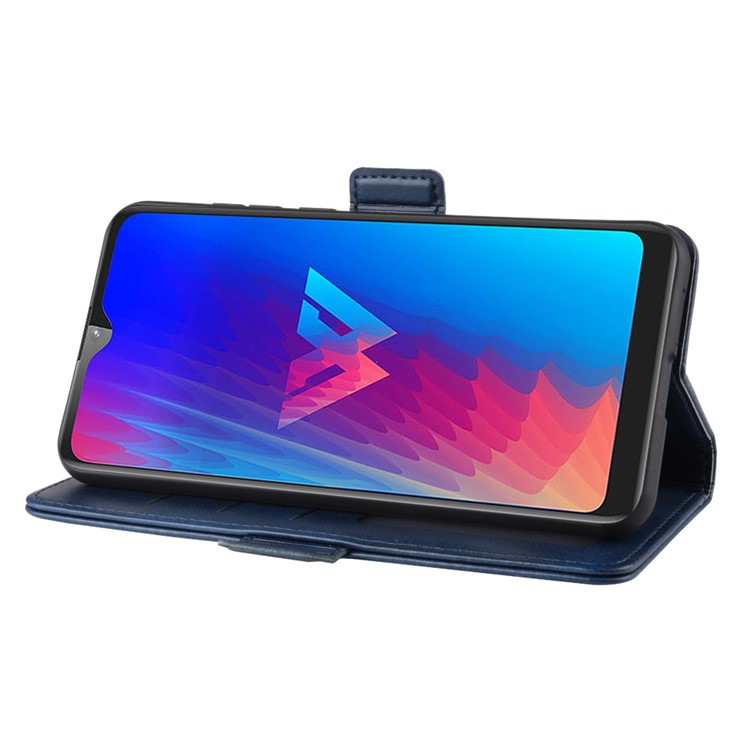 Leather Wallet Stand Phone Case for LG W30 - Blue-7