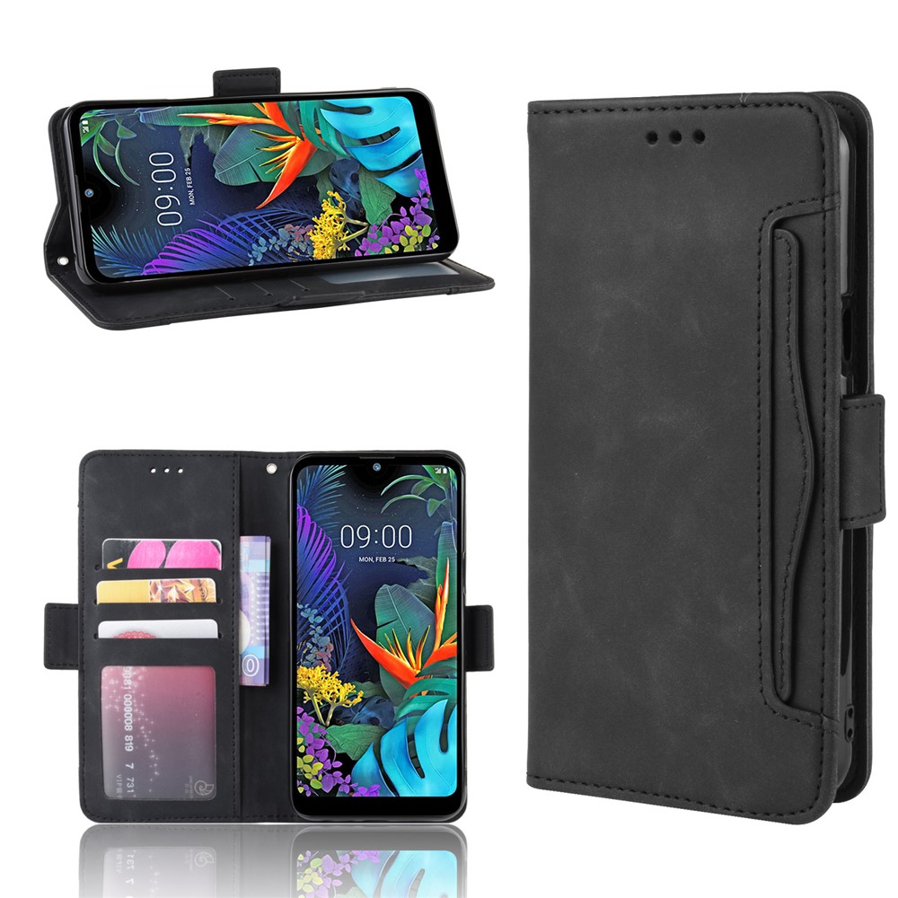 Wallet Leather Stand Case Cover with Multiple Card Slots for LG K50/Q60 - Black-1