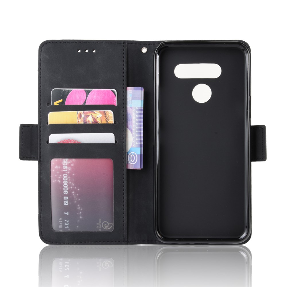 Wallet Leather Stand Case Cover with Multiple Card Slots for LG K50/Q60 - Black-6