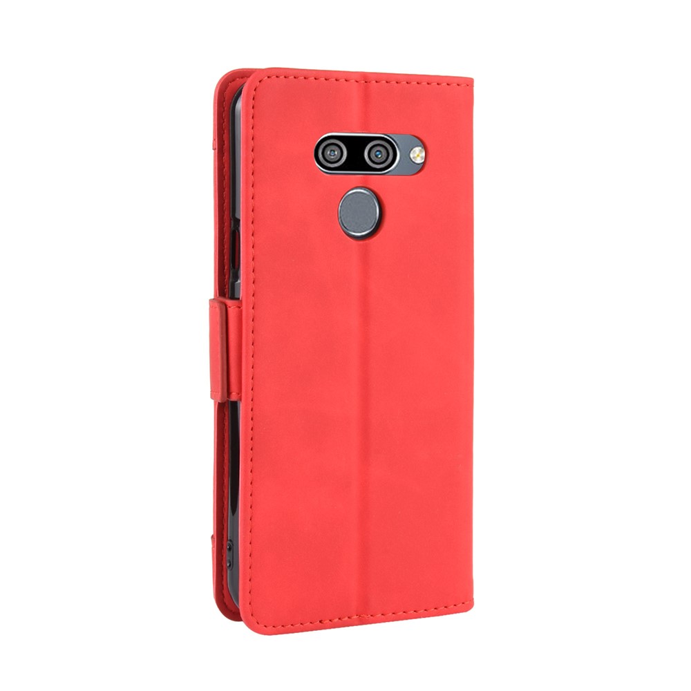 Wallet Leather Stand Case Cover with Multiple Card Slots for LG K50/Q60 - Red-5