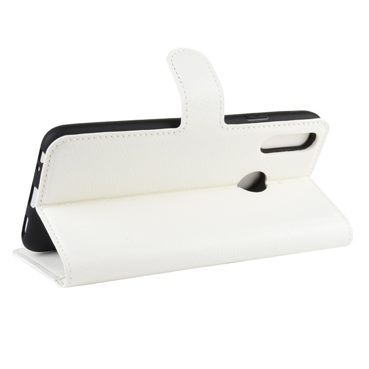 Litchi Skin Leather Wallet Stand Case for LG W10 - White-5