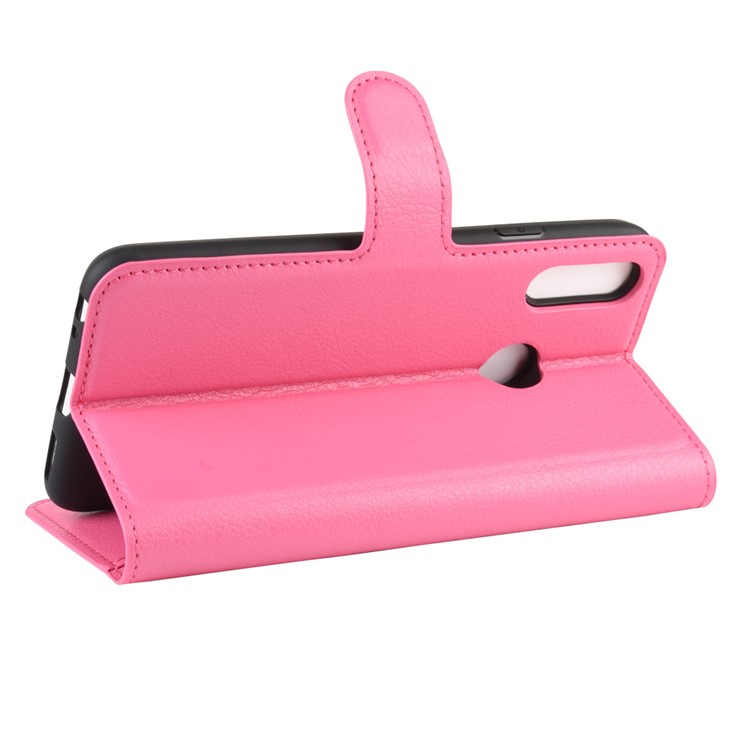 Litchi Skin Leather Wallet Stand Case for LG W10 - Rose-4