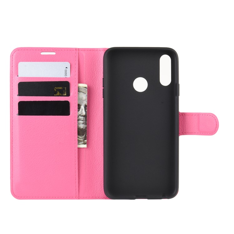 Litchi Skin Leather Wallet Stand Case for LG W10 - Rose-6