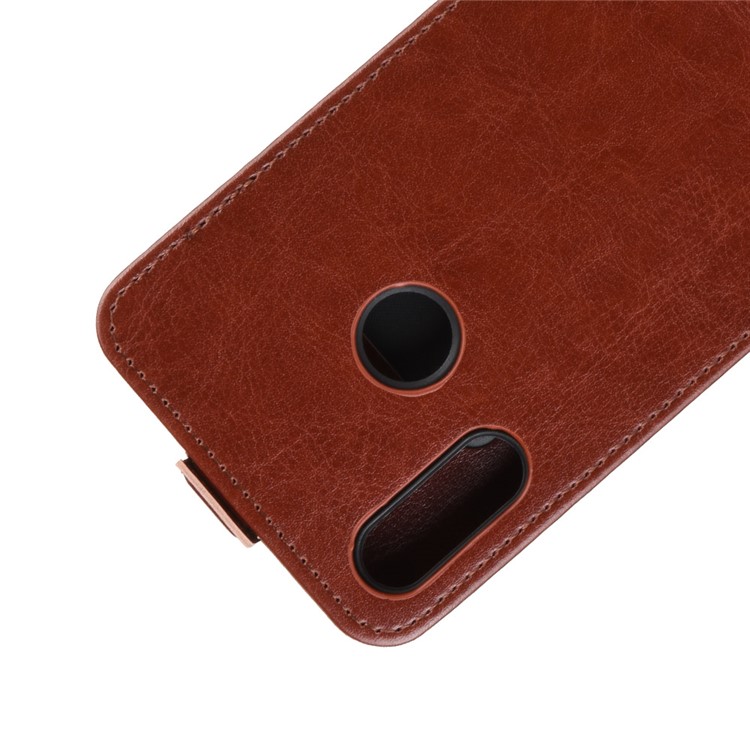 Crazy Horse Vertical Leather Case with Card Slot for LG W10 - Brown-3