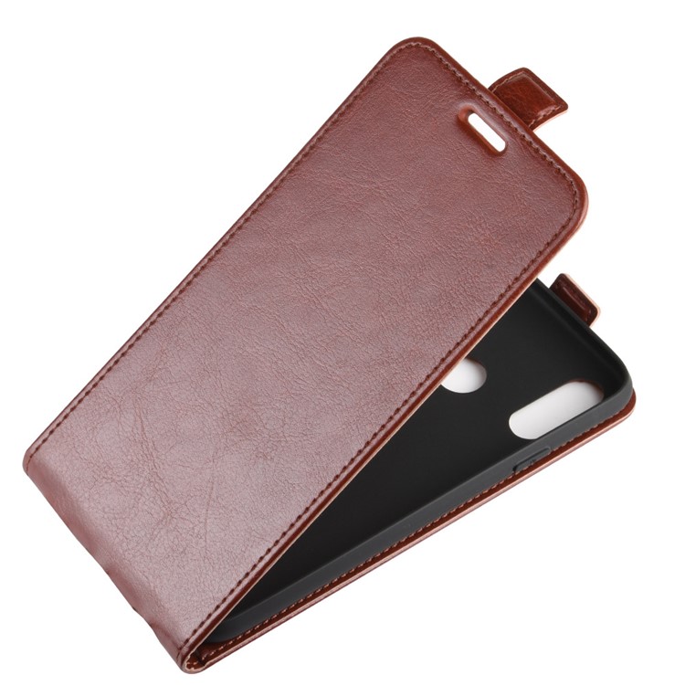 Crazy Horse Vertical Leather Case with Card Slot for LG W10 - Brown-4