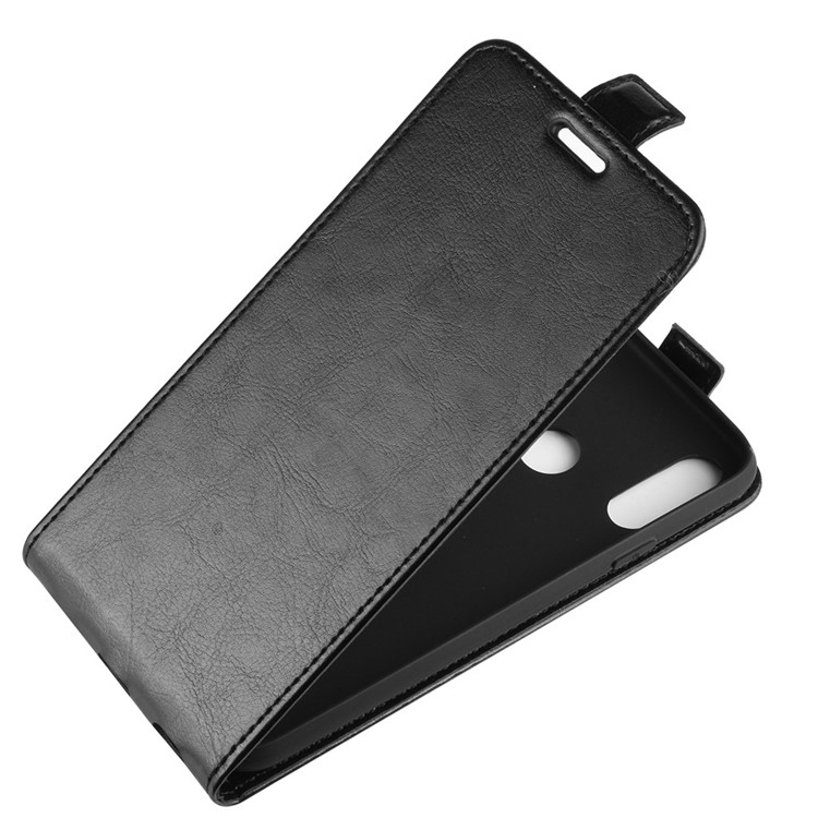 Crazy Horse Vertical Leather Case with Card Slot for LG W10 - Black-3