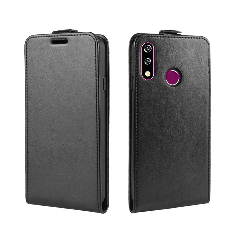 Crazy Horse Vertical Leather Case with Card Slot for LG W10 - Black-4