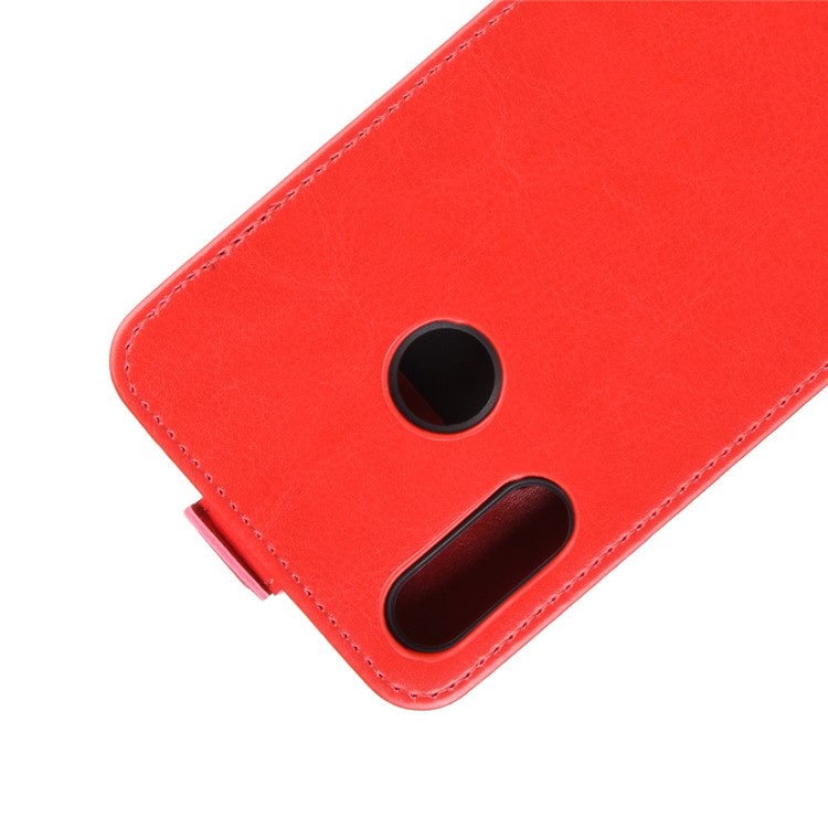 Crazy Horse Vertical Leather Case with Card Slot for LG W10 - Red-2