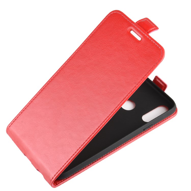 Crazy Horse Vertical Leather Case with Card Slot for LG W10 - Red-3