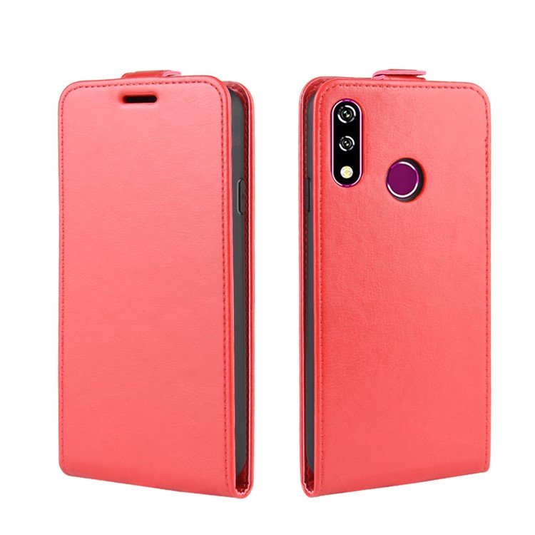 Crazy Horse Vertical Leather Case with Card Slot for LG W10 - Red-4