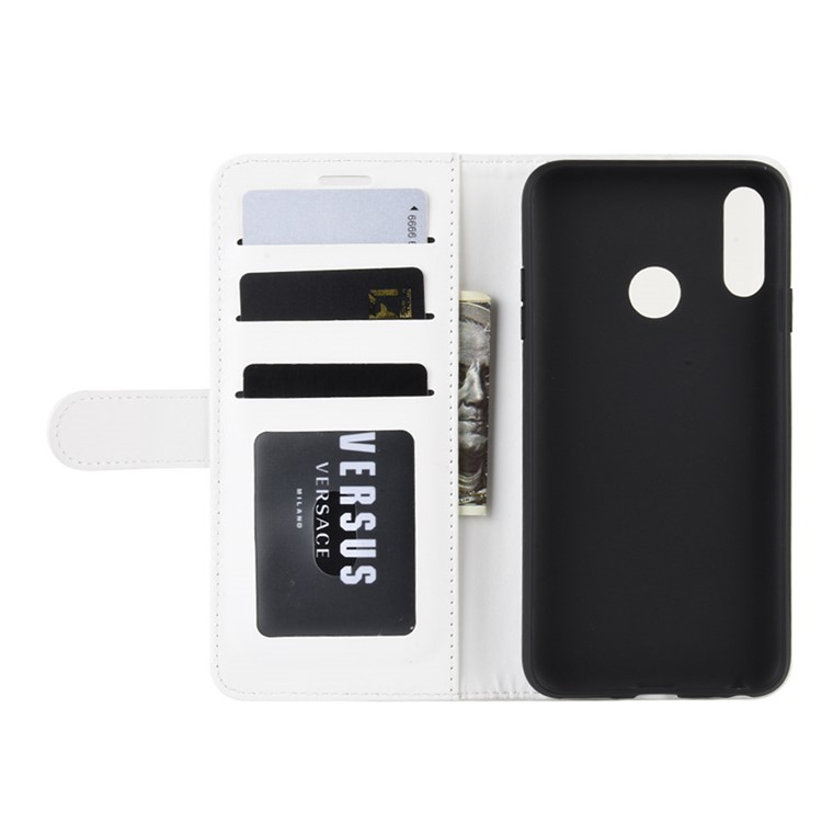 Carteira De Cavalo Louco Carteira De Couro Suporte De Telefone Para LG W10 - Branco-4
