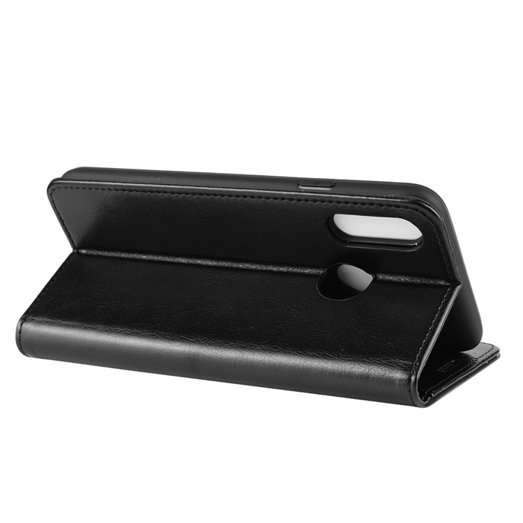 Carteira De Cavalo Louco Carteira De Couro Suporte De Telefone Para LG W10 - Preto-6