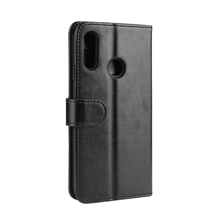 Carteira De Cavalo Louco Carteira De Couro Suporte De Telefone Para LG W10 - Preto-7