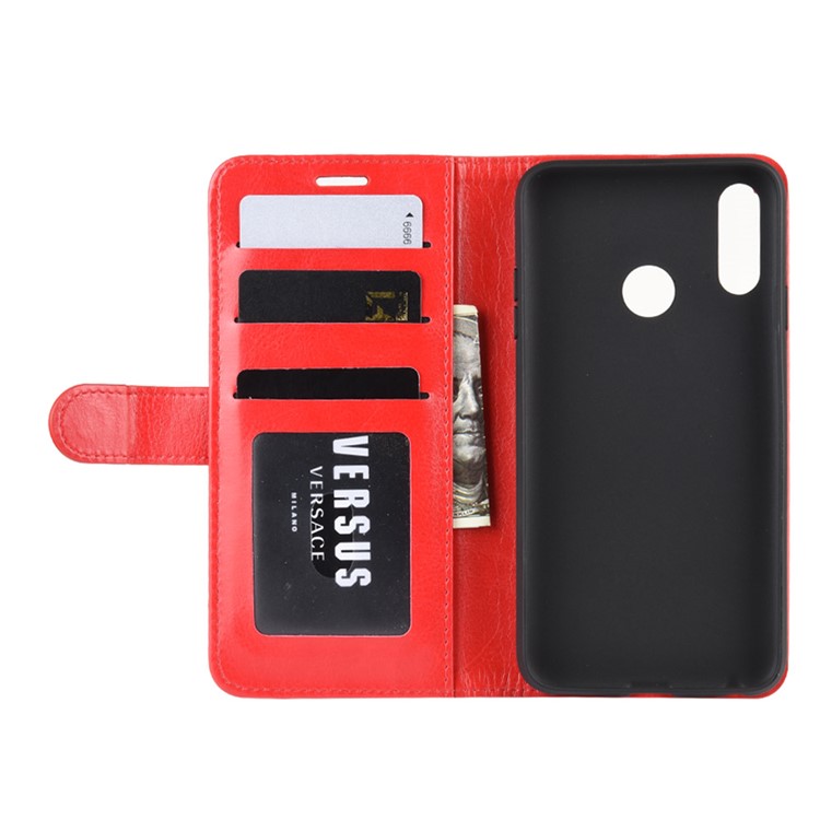 Carteira De Cavalo Louco Carteira De Couro Suporte De Telefone Para LG W10 - Vermelho-4