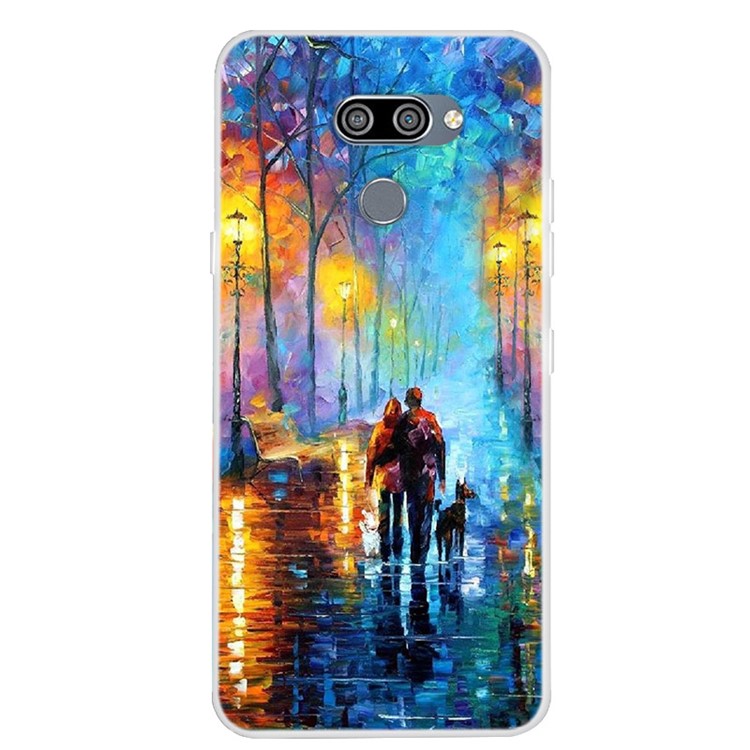 Pattern Printing TPU Phone Case for LG K50 - Lovers and Dog-1