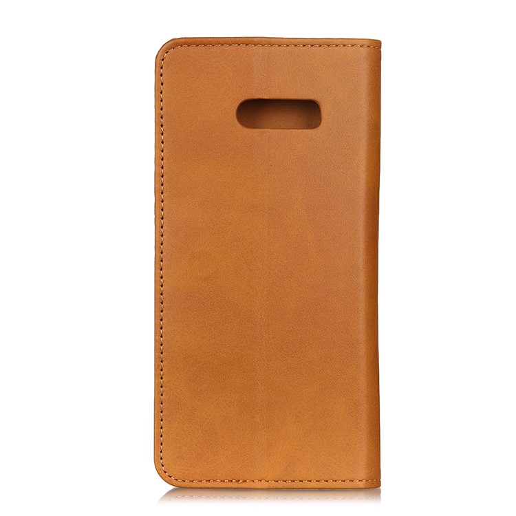 Auto-absorbed Split Leather Wallet Case for LG G8X ThinQ - Light Brown-7
