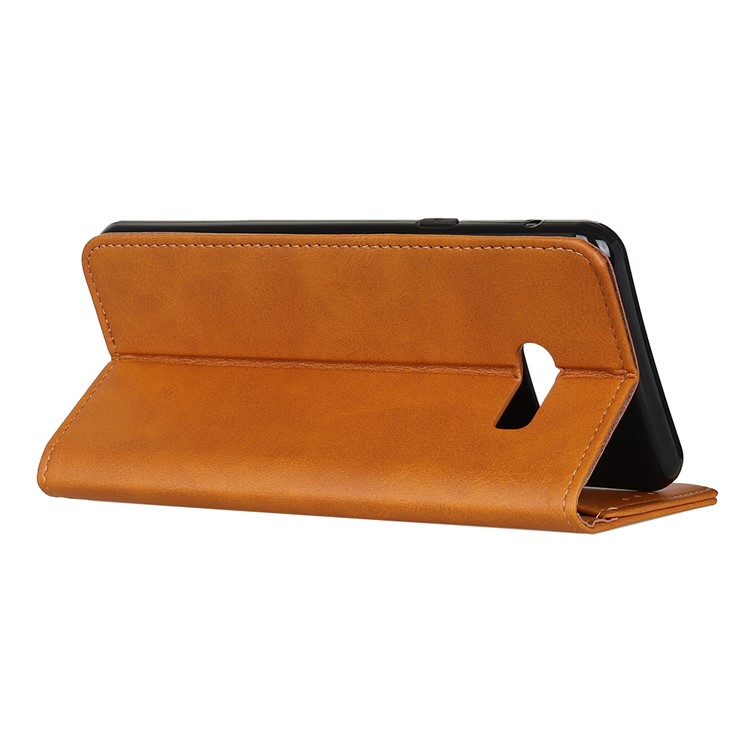 Auto-absorbed Split Leather Wallet Case for LG G8X ThinQ - Light Brown-8