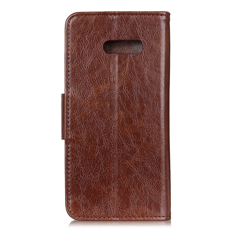 Nappa Texture Split Leather Wallet Case for LG G8X ThinQ - Brown-10