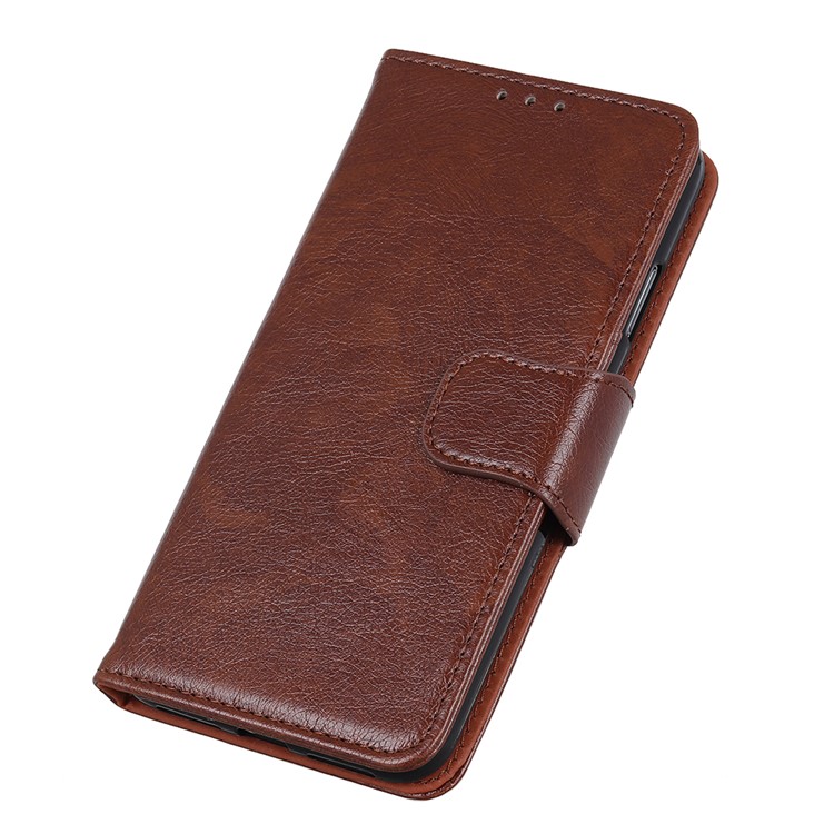 Nappa Texture Split Leather Wallet Case for LG G8X ThinQ - Brown-6