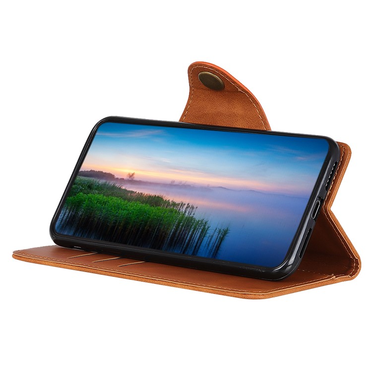 Wallet Leather Stand Case for LG G8X ThinQ - Brown-2