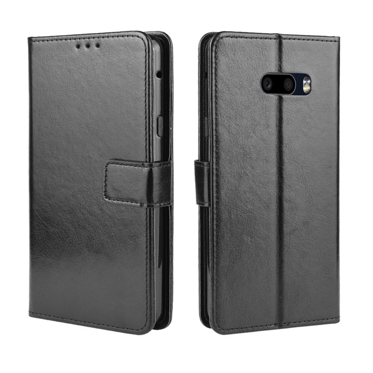 Crazy Horse Texture Leather Wallet Case for LG G8X ThinQ/V50S ThinQ - Black-7