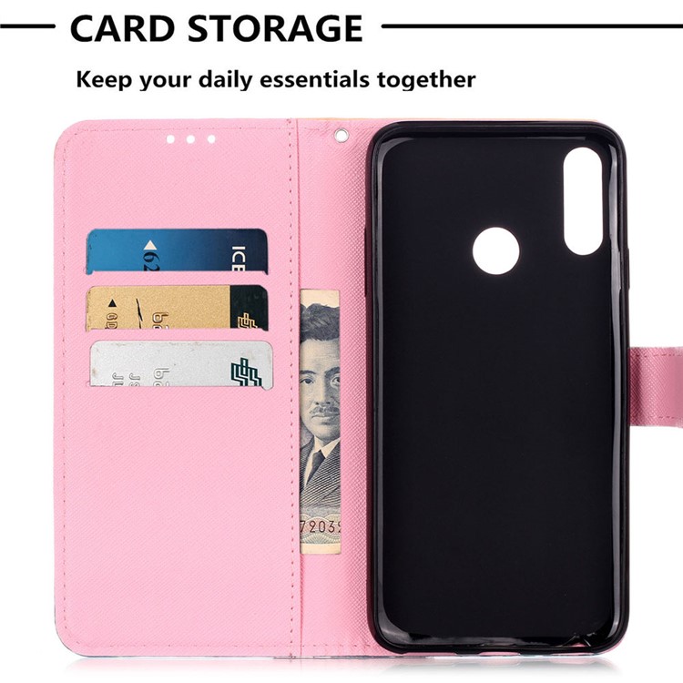 Pattern Printing Light Spot Decor Leather Wallet Case for LG W10 - Butterfly and Flower-5