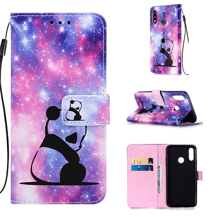 Pattern Printing PU Leather Wallet Phone Casing for LG W10 - Panda-1