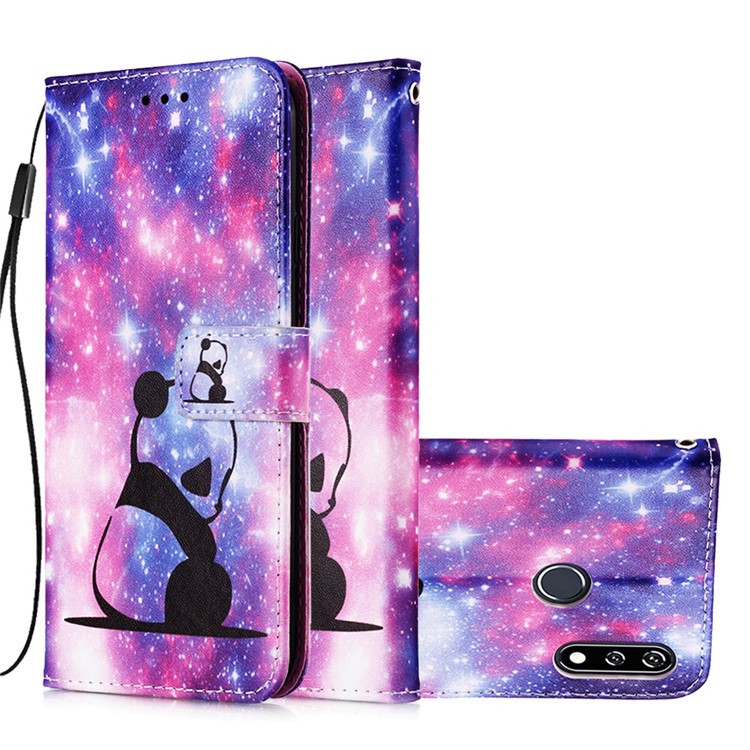 Pattern Printing PU Leather Wallet Phone Casing for LG W10 - Panda-4