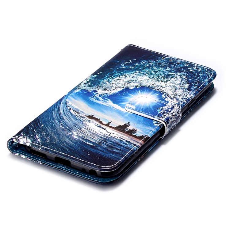 Pattern Printing PU Leather Wallet Phone Casing for LG W10 - Sea Wave-6
