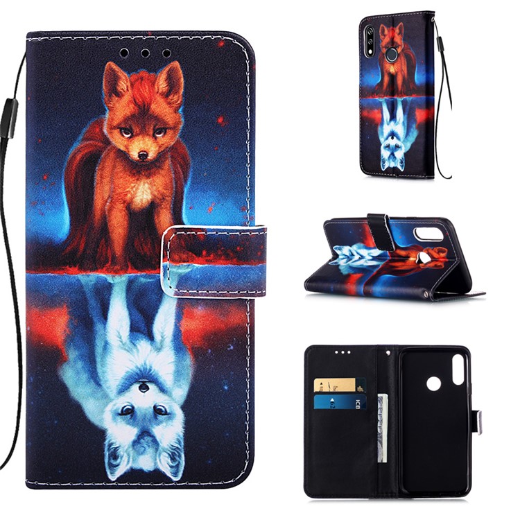 Pattern Printing PU Leather Wallet Phone Casing for LG W10 - Fox-1