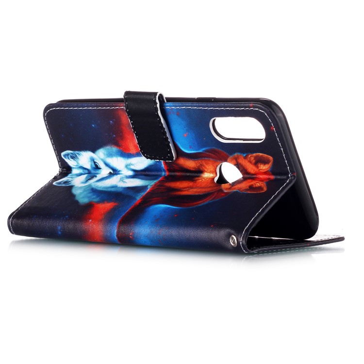 Pattern Printing PU Leather Wallet Phone Casing for LG W10 - Fox-5