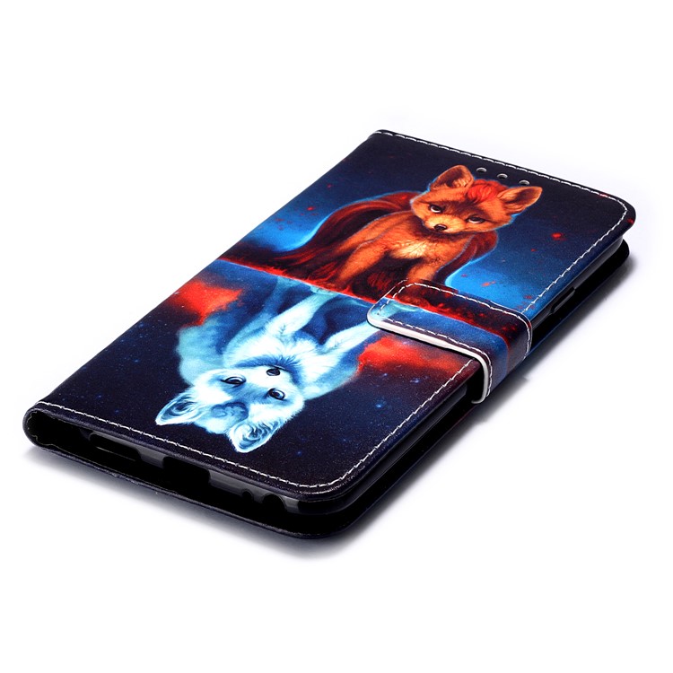 Pattern Printing PU Leather Wallet Phone Casing for LG W10 - Fox-6