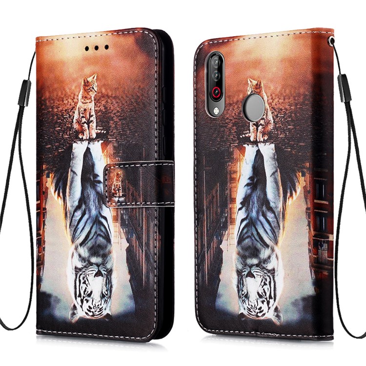 Pattern Printing PU Leather Wallet Protective Case for LG W30 - Reflection-3