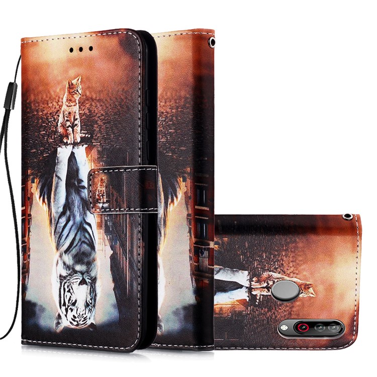 Pattern Printing PU Leather Wallet Protective Case for LG W30 - Reflection-4
