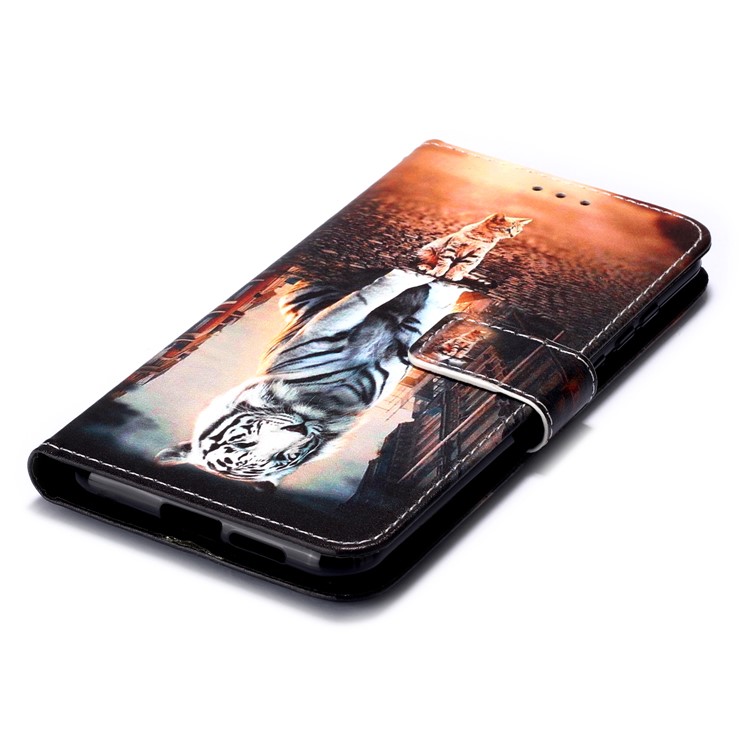 Pattern Printing PU Leather Wallet Protective Case for LG W30 - Reflection-7