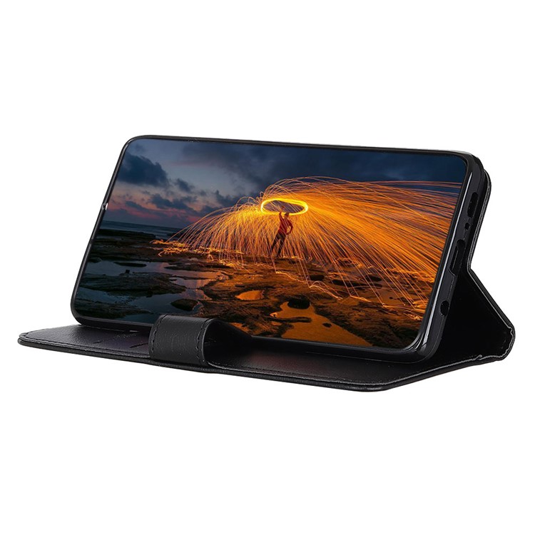 Couro Com Caso De Concha Fecho Para LG G8x Thinq - Preto-3