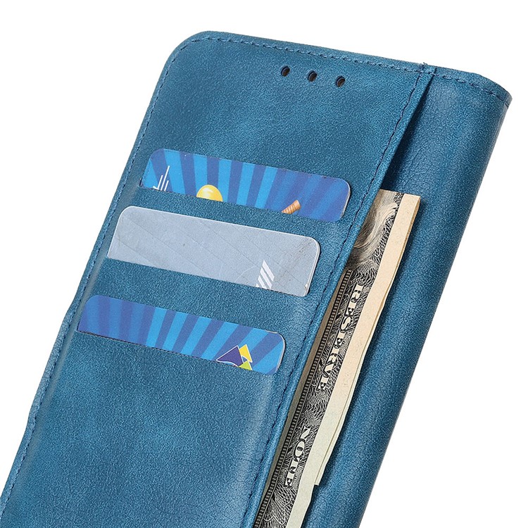 Leather with Clasp Shell Case for LG G8X ThinQ - Blue-5