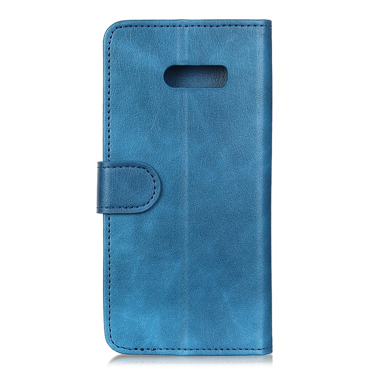 Leather with Clasp Shell Case for LG G8X ThinQ - Blue-6
