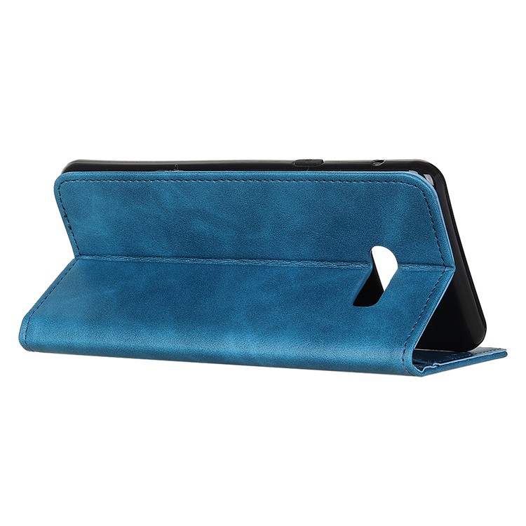 Leather with Clasp Shell Case for LG G8X ThinQ - Blue-7