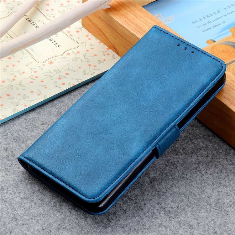 Leather with Clasp Shell Case for LG G8X ThinQ - Blue-8