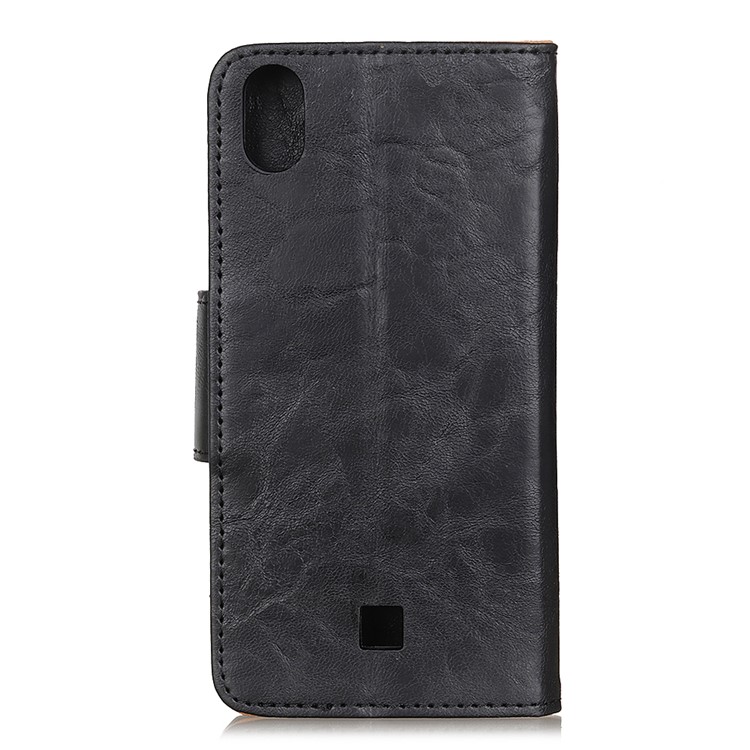 Crazy Horse Leather Wallet Stand Case for LG K20 (2019) - Black-3
