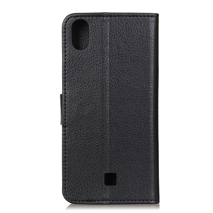Litchi Skin Wallet Leather Stand Case for LG K20 (2019) - Black-10