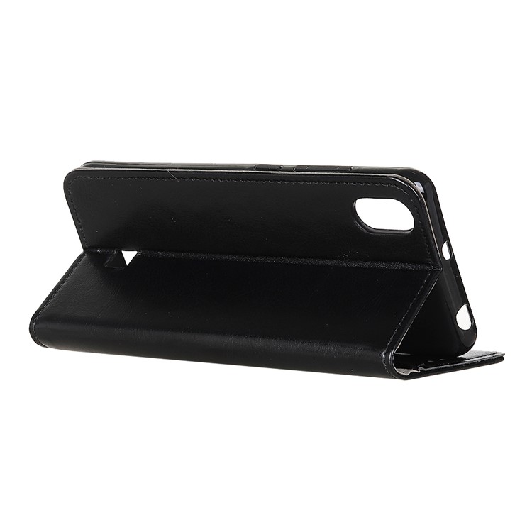 Crazy Horse Leather Wallet Stand Case for LG K20 (2019) - Black-11