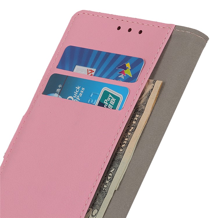 Support En Cuir Porte-monnaie Pour LG G8X THINQ - Rose-7